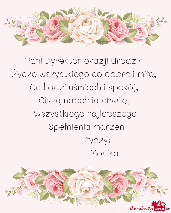 Pani Dyrektor okazji Urodzin