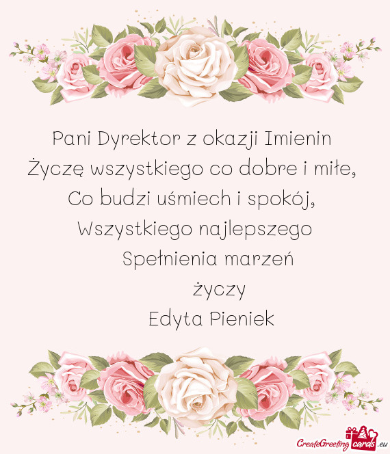 Pani Dyrektor z okazji Imienin