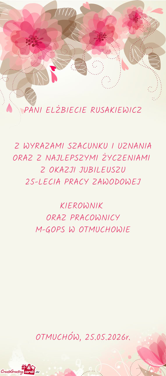 PANI ELŻBIECIE RUSAKIEWICZ