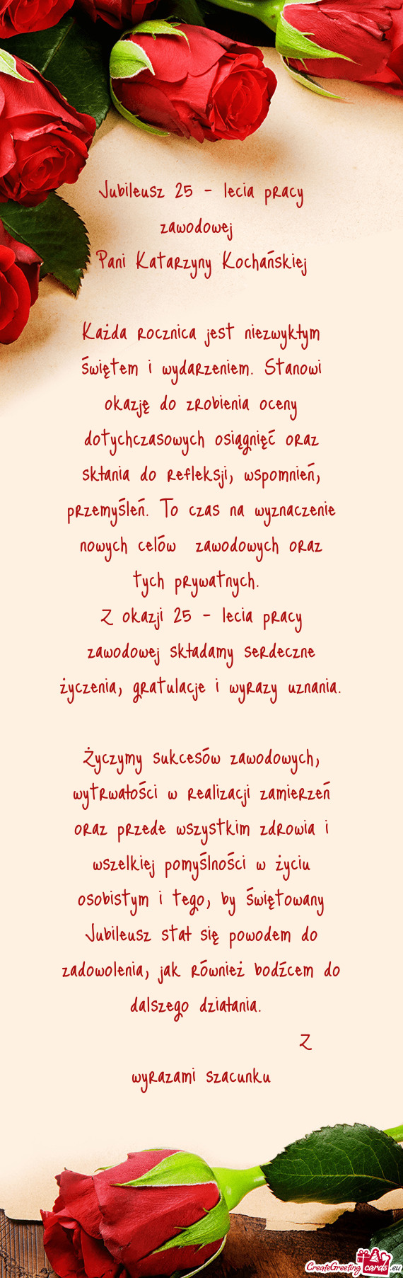 Pani Katarzyny Kochańskiej