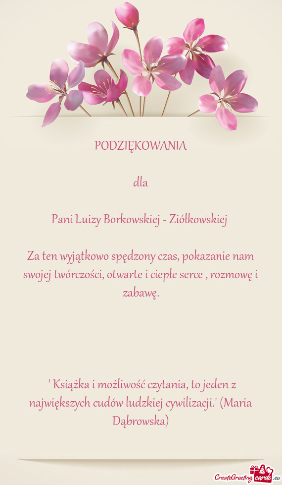 Pani Luizy Borkowskiej - Ziółkowskiej