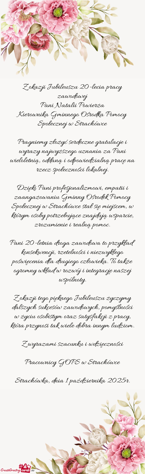 Pani Natalii Powierża