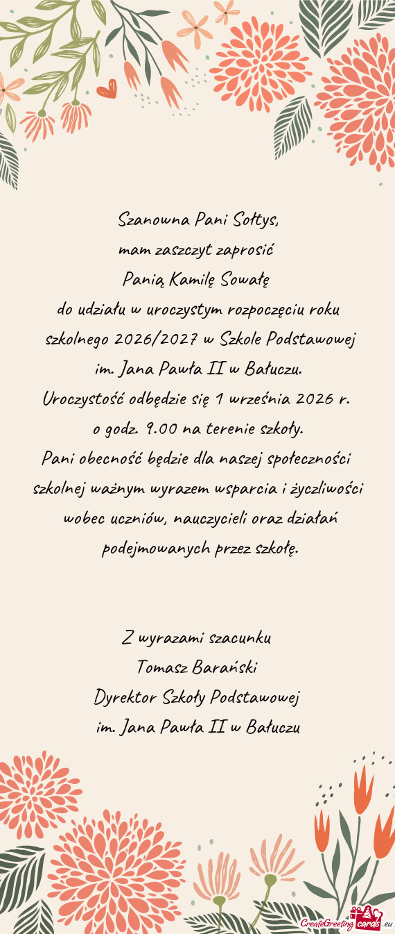 Panią Kamilę Sowałę