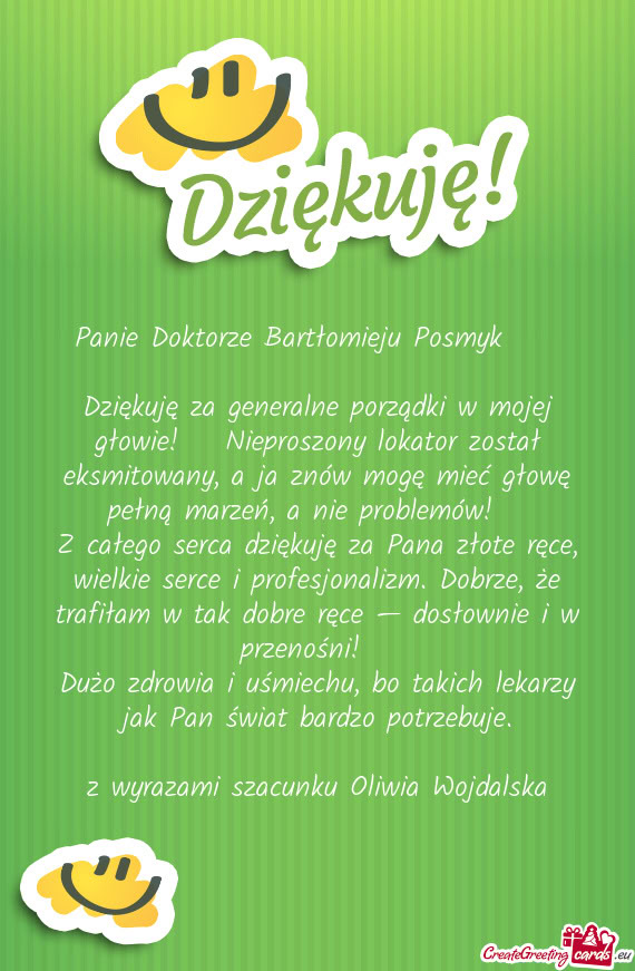 Panie Doktorze Bartłomieju Posmyk ❤️