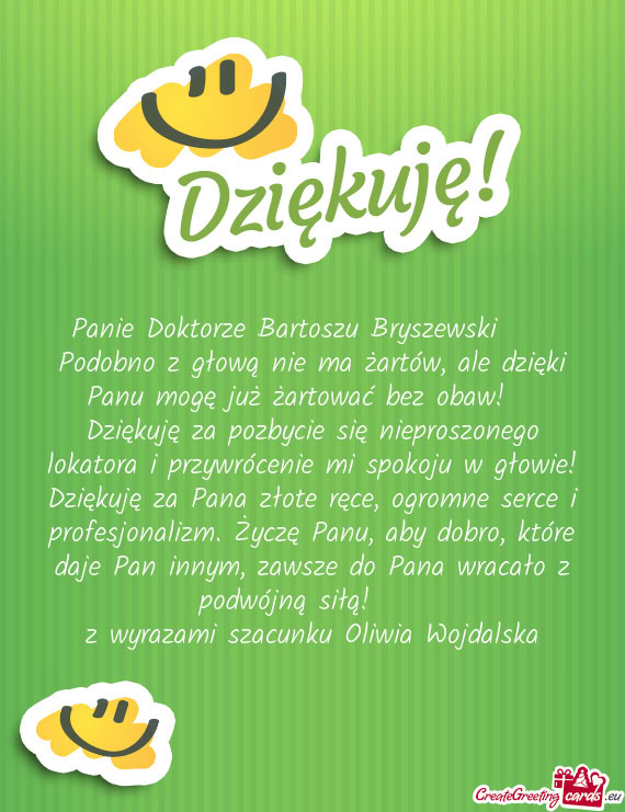 Panie Doktorze Bartoszu Bryszewski ❤️