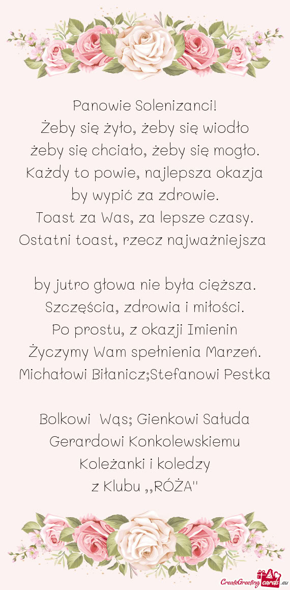 Panowie Solenizanci