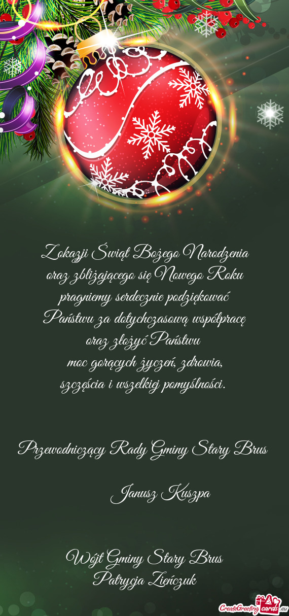 Państwu za dotychczasową współpracę