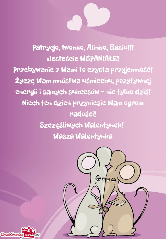 Patrycjo, Iwonko, Alinko, Basiu