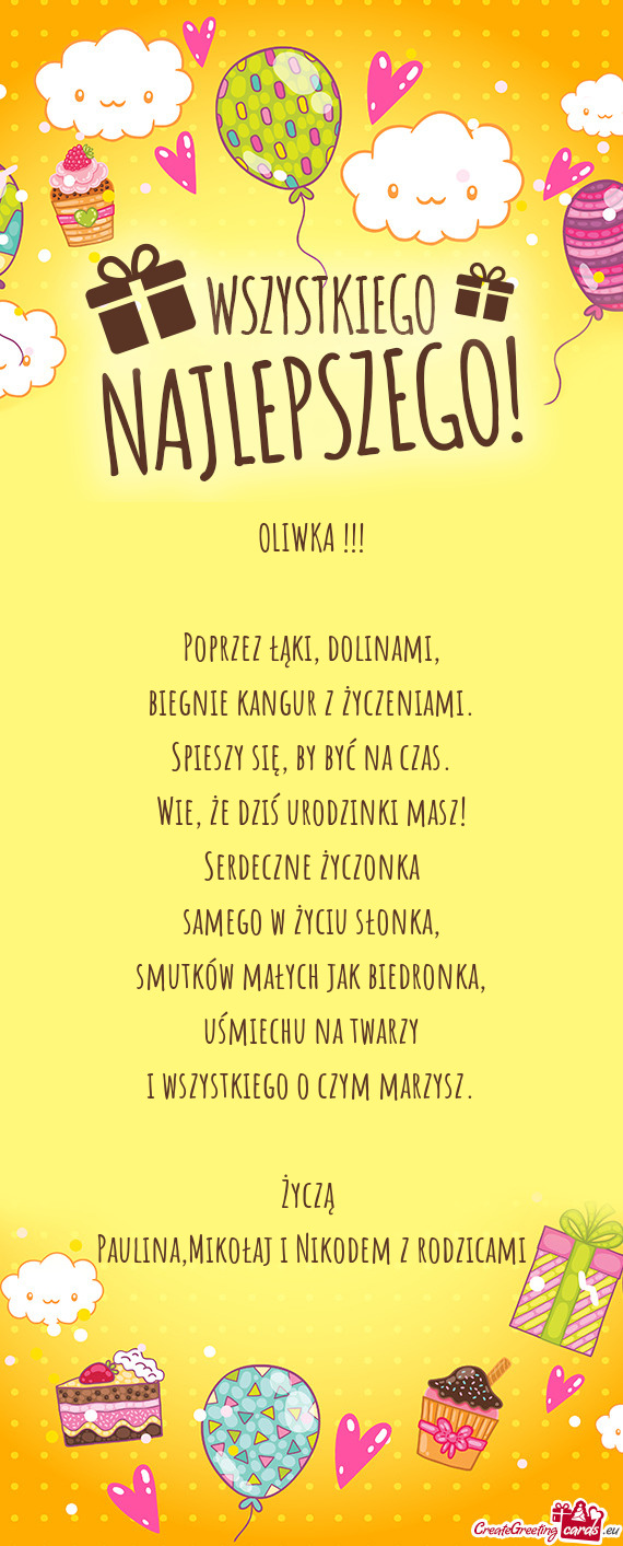 Paulina,Mikołaj i Nikodem z rodzicami