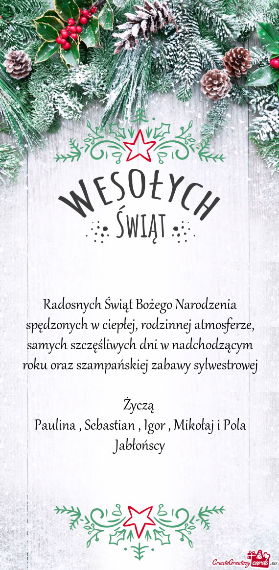 Paulina , Sebastian , Igor , Mikołaj i Pola Jabłońscy