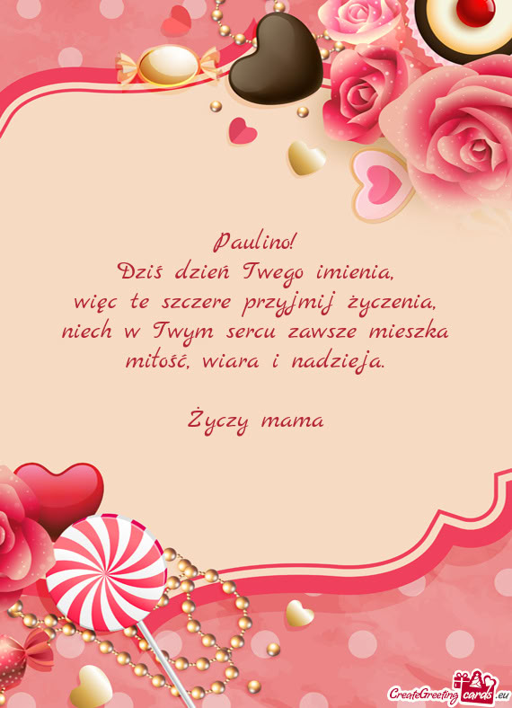 Paulino! Dziś dzień Twego imienia