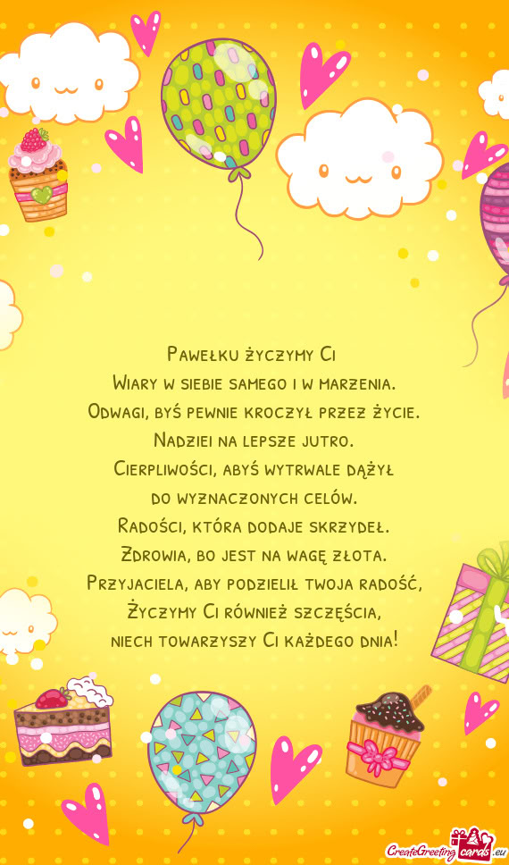 Pawełku życzymy Ci