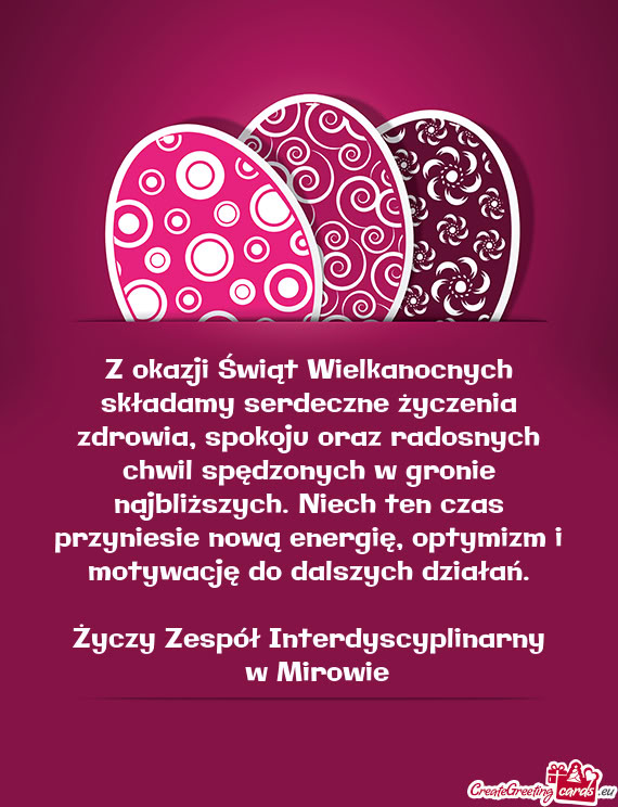 Pędzonych w gronie najbliższych. Niech ten czas przyniesie nową energię, optymizm i motywację d