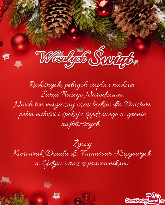 Pełen miłości i spokoju spędzonego w gronie najbliższych