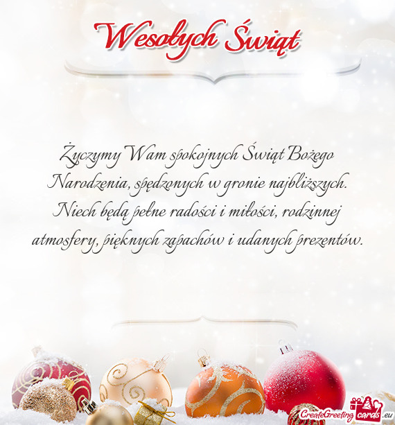 Pełne radości i miłości, rodzinnej atmosfery, pięknych zapachów i udanych prezentów