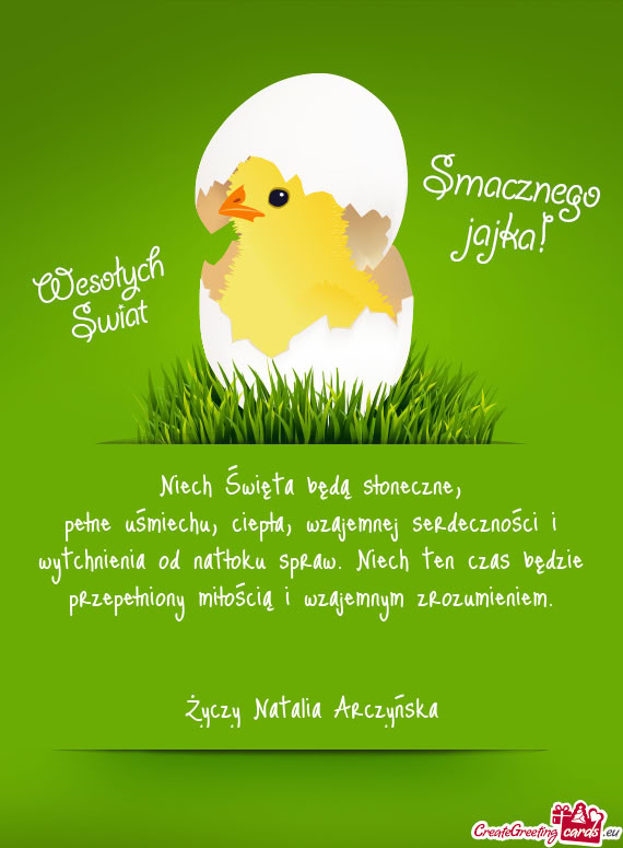 Pełne uśmiechu, ciepła, wzajemnej serdeczności i wytchnienia od natłoku spraw. Niech ten czas b