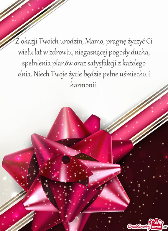Pełnienia planów oraz satysfakcji z każdego dnia. Niech Twoje życie będzie pełne uśmiechu i h