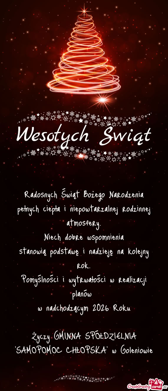 Pełnych ciepła i niepowtarzalnej rodzinnej atmosfery