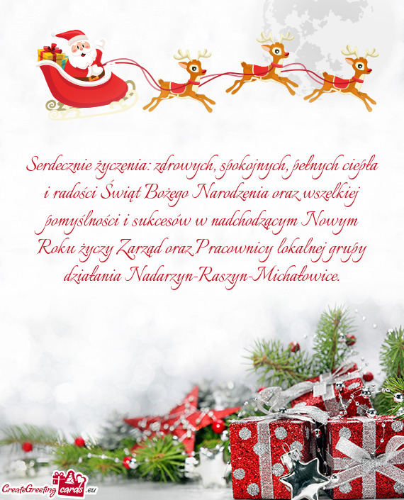 Pełnych ciepła i radości Świąt Bożego Narodzenia oraz wszelkiej pomyślności i sukcesów w n