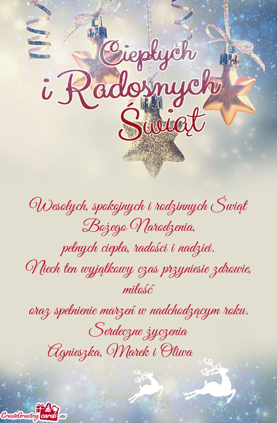 Pełnych ciepła, radości i nadziei