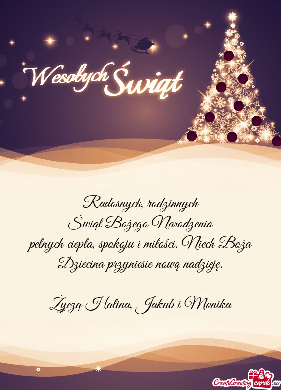 Pełnych ciepła, spokoju i miłości. Niech Boża Dziecina przyniesie nową nadzieję