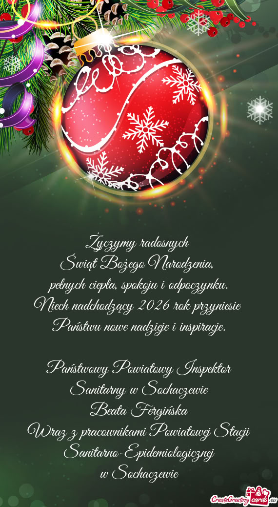 Pełnych ciepła, spokoju i odpoczynku