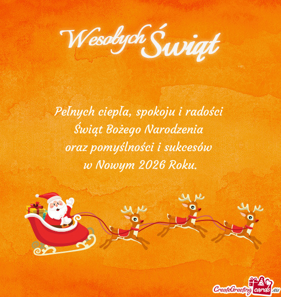 Pełnych ciepła, spokoju i radości   Świąt Bożego Narodzenia   oraz