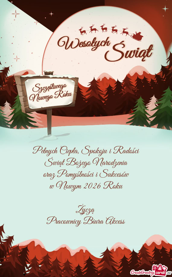 Pełnych Ciepła, Spokoju i Radości  Świąt Bożego Narodzenia  oraz