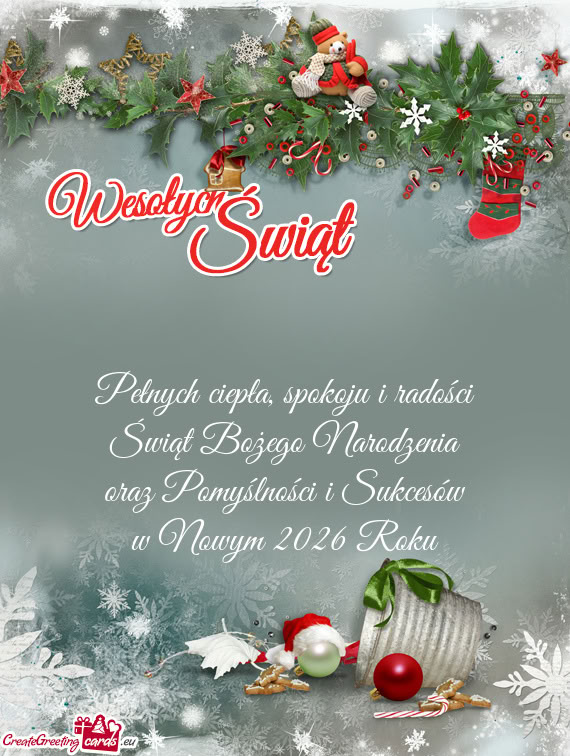 Pełnych ciepła, spokoju i radości  Świąt Bożego Narodzenia  oraz