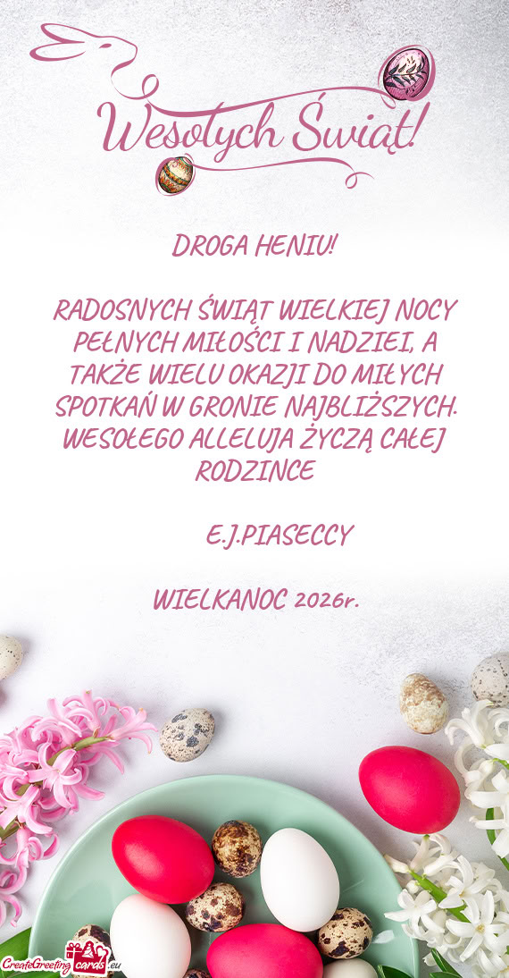 PEŁNYCH MIŁOŚCI I NADZIEI, A