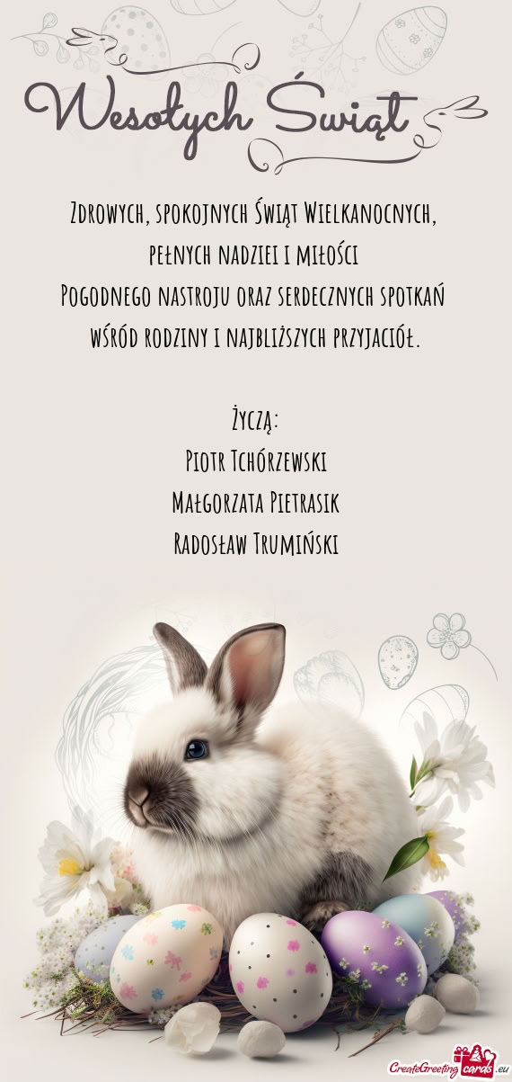 Pełnych nadziei i miłości Pogodnego nastroju oraz serdecznych spotkań wśród rodziny i n