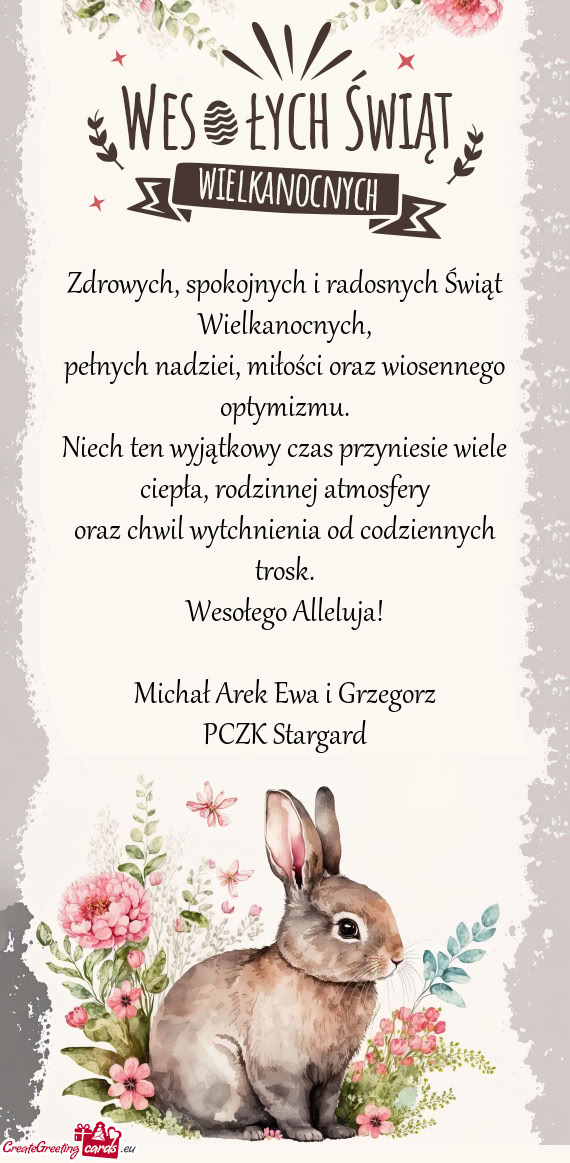 Pełnych nadziei, miłości oraz wiosennego optymizmu