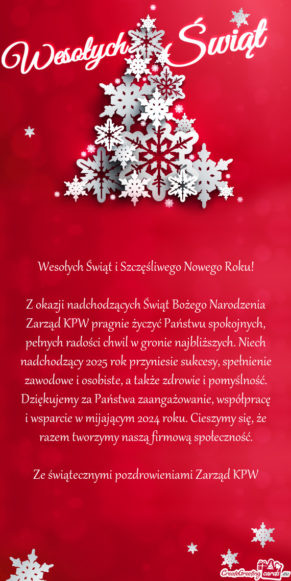 Pełnych radości chwil w gronie najbliższych. Niech nadchodzący 2025 rok przyniesie sukcesy, spe