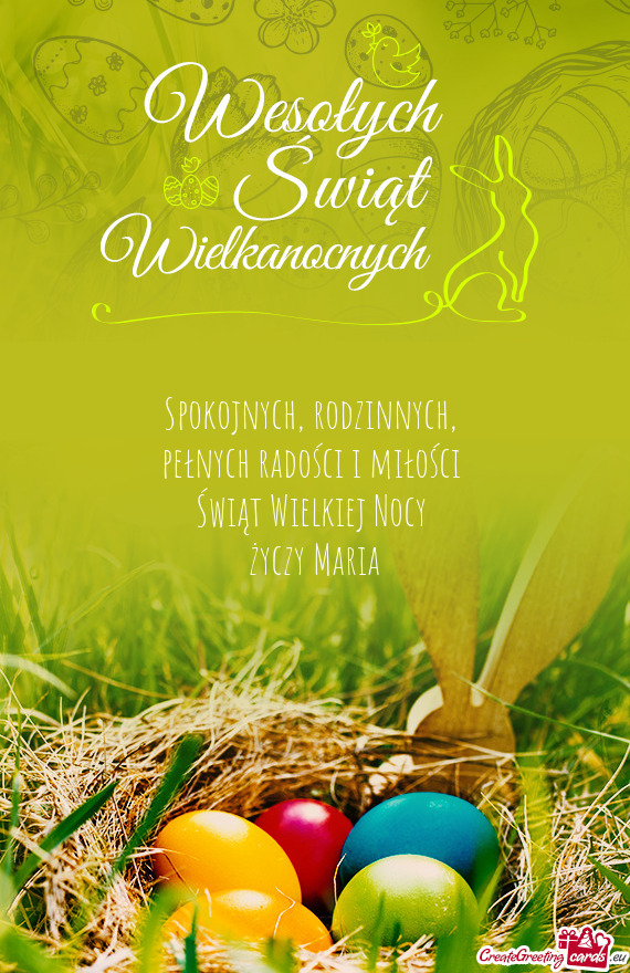 Pełnych radości i miłości Świąt Wielkiej Nocy Maria
