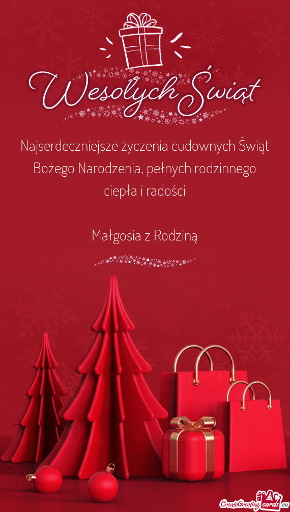 Pełnych rodzinnego ciepła i radości Małgosia z Rodziną