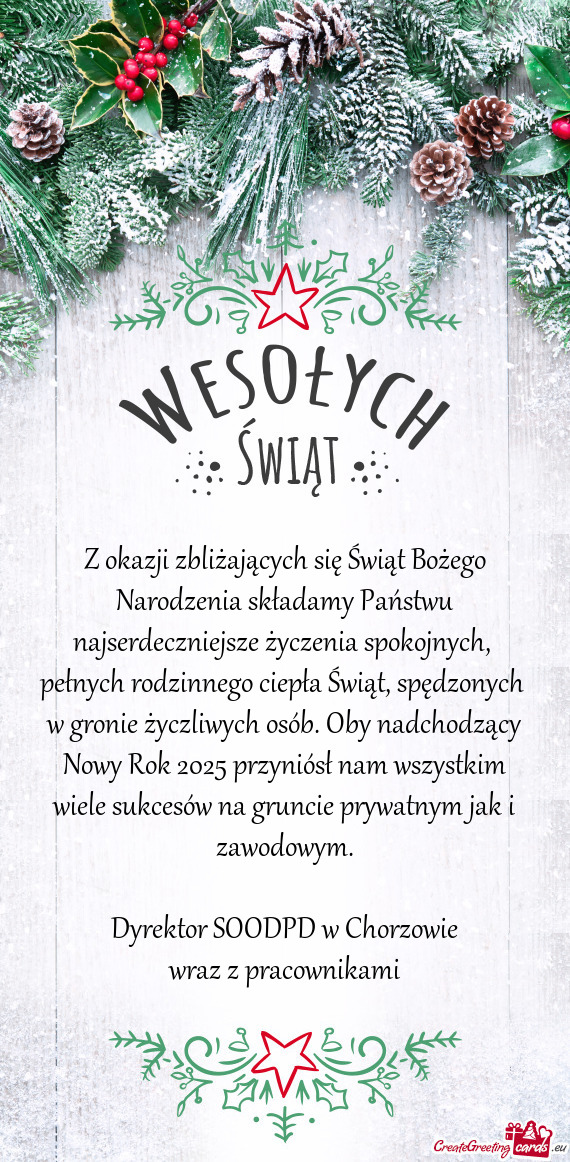 Pełnych rodzinnego ciepła Świąt, spędzonych