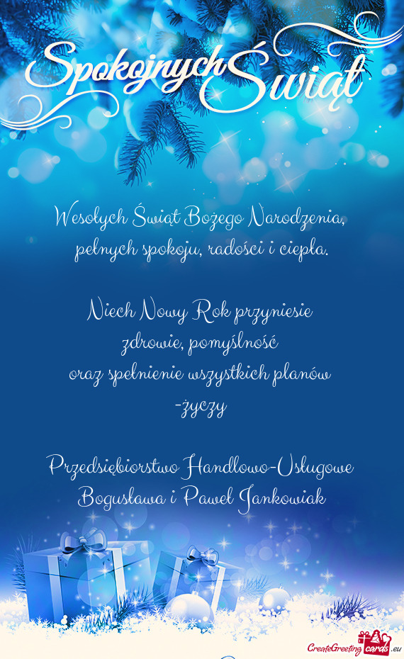 Pełnych spokoju, radości i ciepła