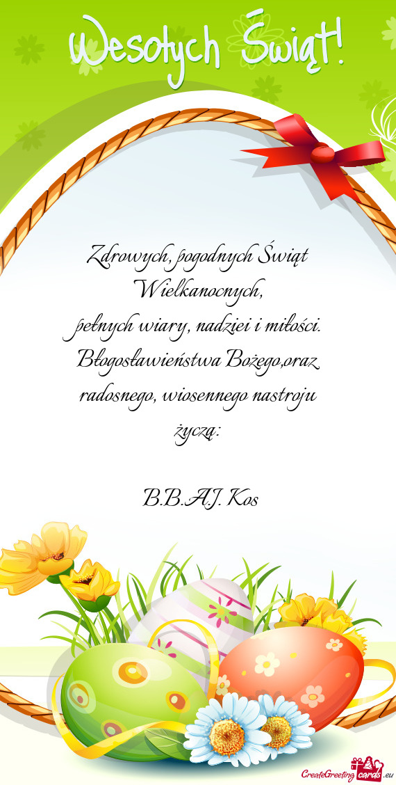 Pełnych wiary, nadziei i miłości. Błogosławieństwa Bożego,oraz