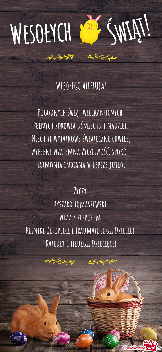 Pełnych zdrowia uśmiechu i nadziei