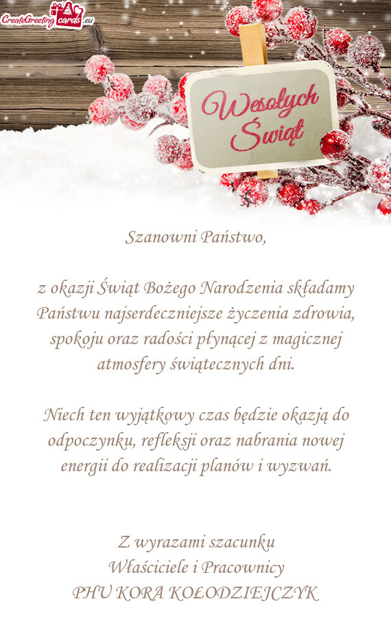 PHU KORA KOŁODZIEJCZYK