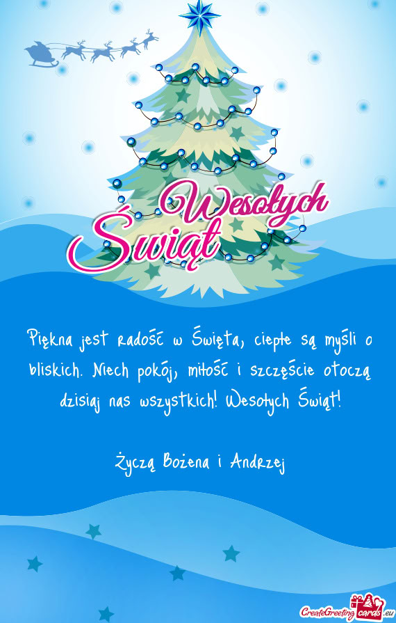 Piękna jest radość w Święta, ciepłe są myśli o bliskich. Niech pokój,