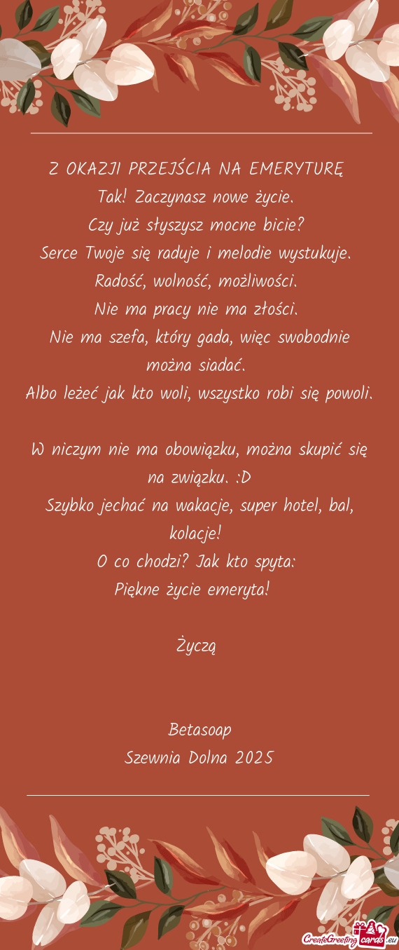 Piękne życie emeryta