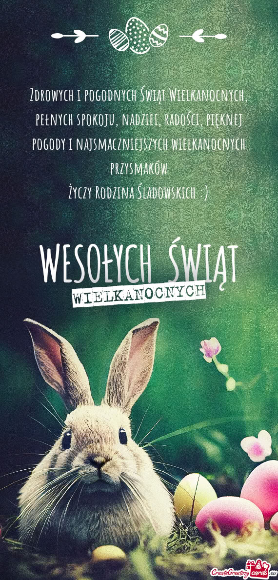 Pięknej pogody i najsmaczniejszych wielkanocnych przysmaków Rodzina Śladowskich