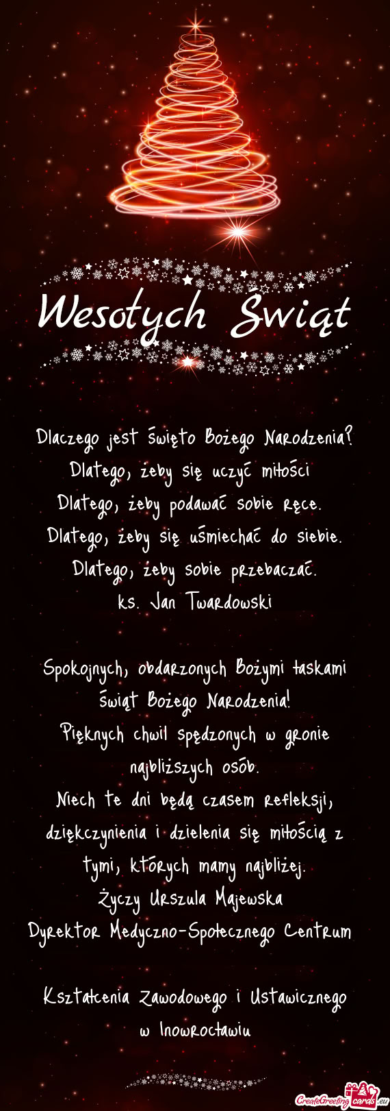 Pięknych chwil spędzonych w gronie najbliższych osób