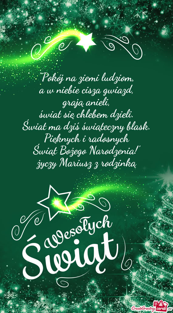 Pięknych i radosnych Świąt Bożego Narodzenia!” Mariusz z rodzinką
