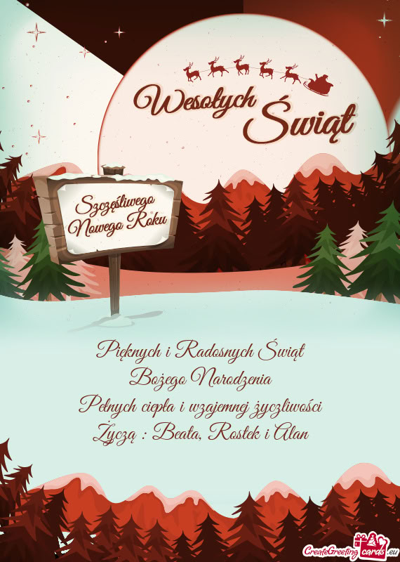 Pięknych i Radosnych Świąt Bożego Narodzenia Pełnych ciepła i wzajemnej życzliwości Życz
