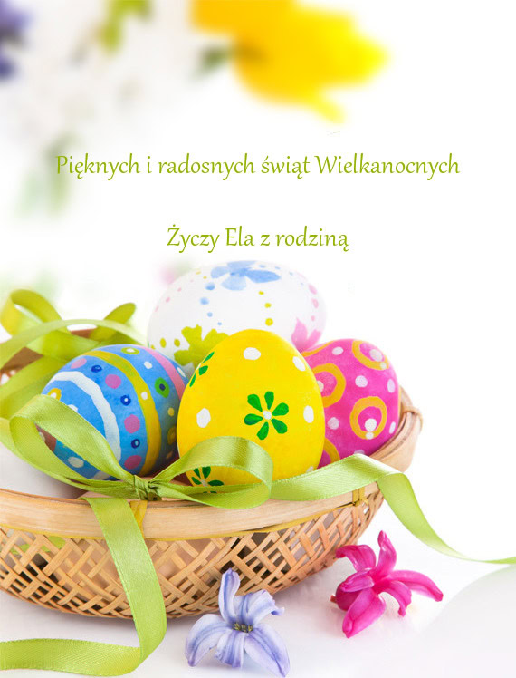 Pięknych i radosnych świąt Wielkanocnych Ela z rodziną