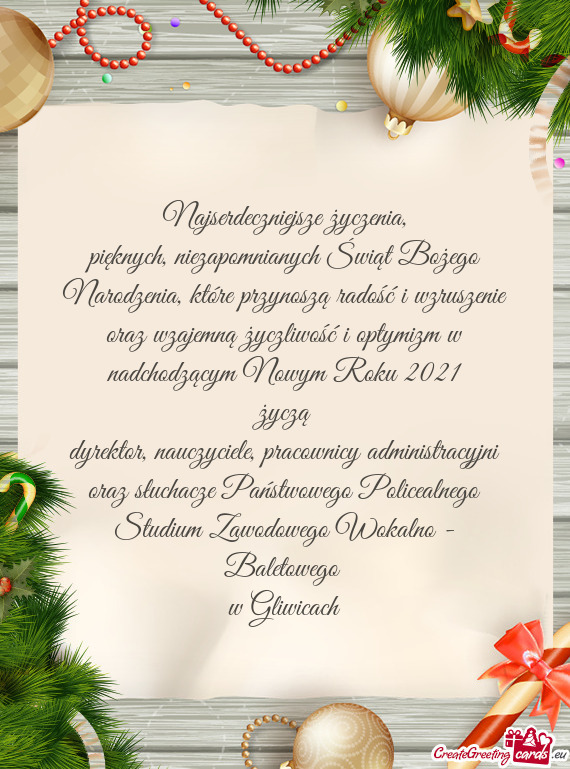 Pięknych, niezapomnianych Świąt Bożego Narodzenia, które przynoszą radość i wzruszenie oraz