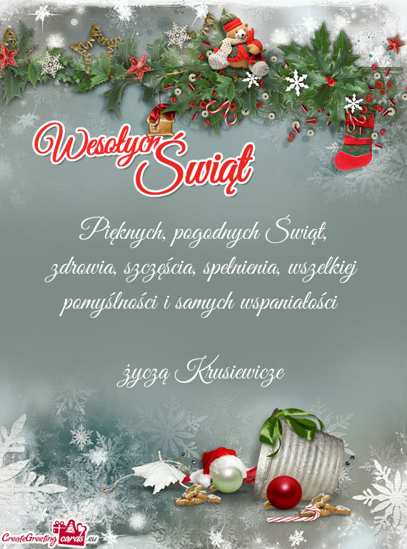 Pięknych, pogodnych Świąt