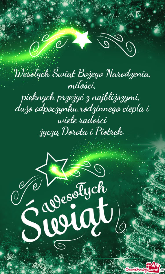 Pięknych przeżyć z najbliższymi